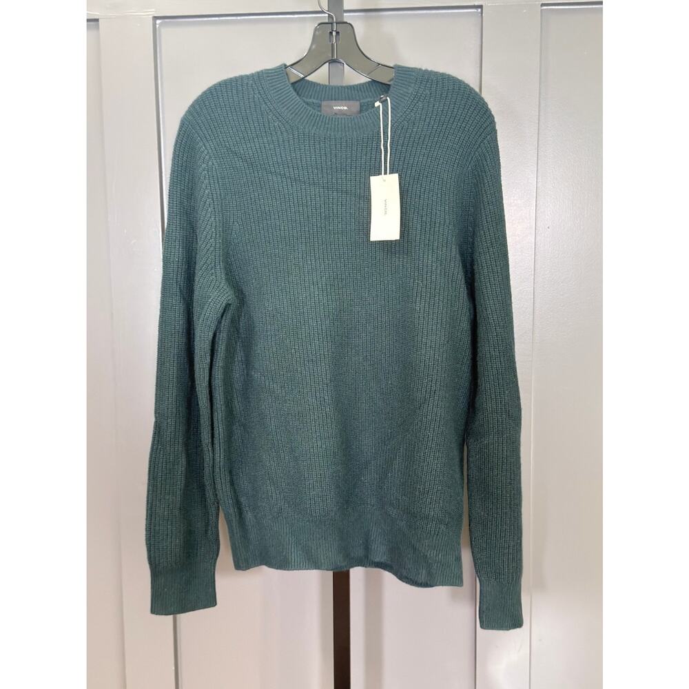 NWT Vince Crew Neck Rib Knit Sweater Green, $498 MSRP